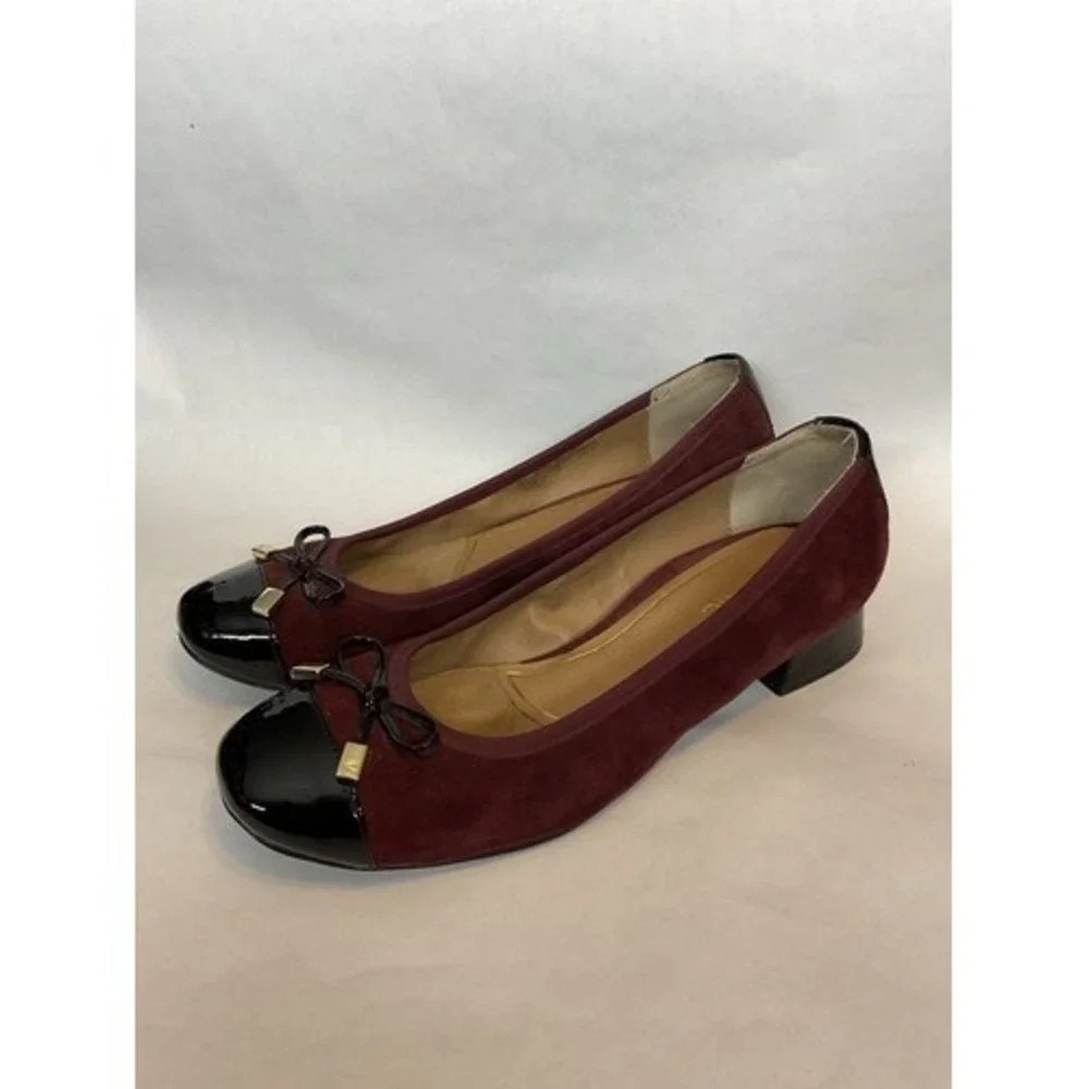 Vionic Mod Daphne Burgundy Low Block Dress Pump Heel Shoes Women 8 China Suede